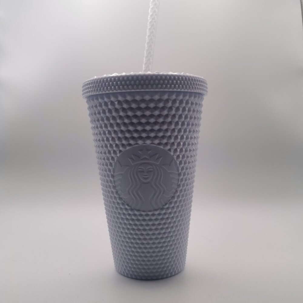 Starbucks 2021 Holiday‎ Studded Icy White Purple Plastic Tumblr 16oz